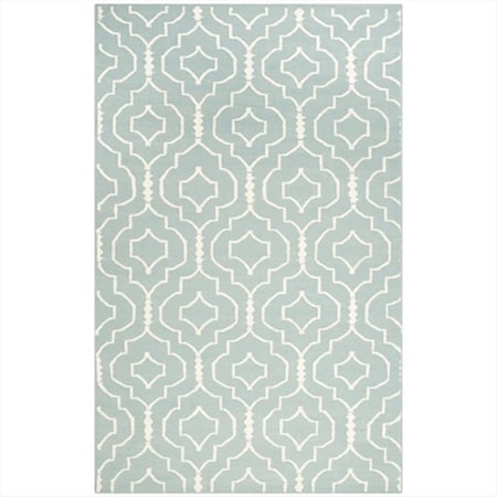 Safavieh 5 x 8 ft. Rectangle- Contemporary Dhurries Light Blue And Ivory Flatweave Rug DHU637C-5